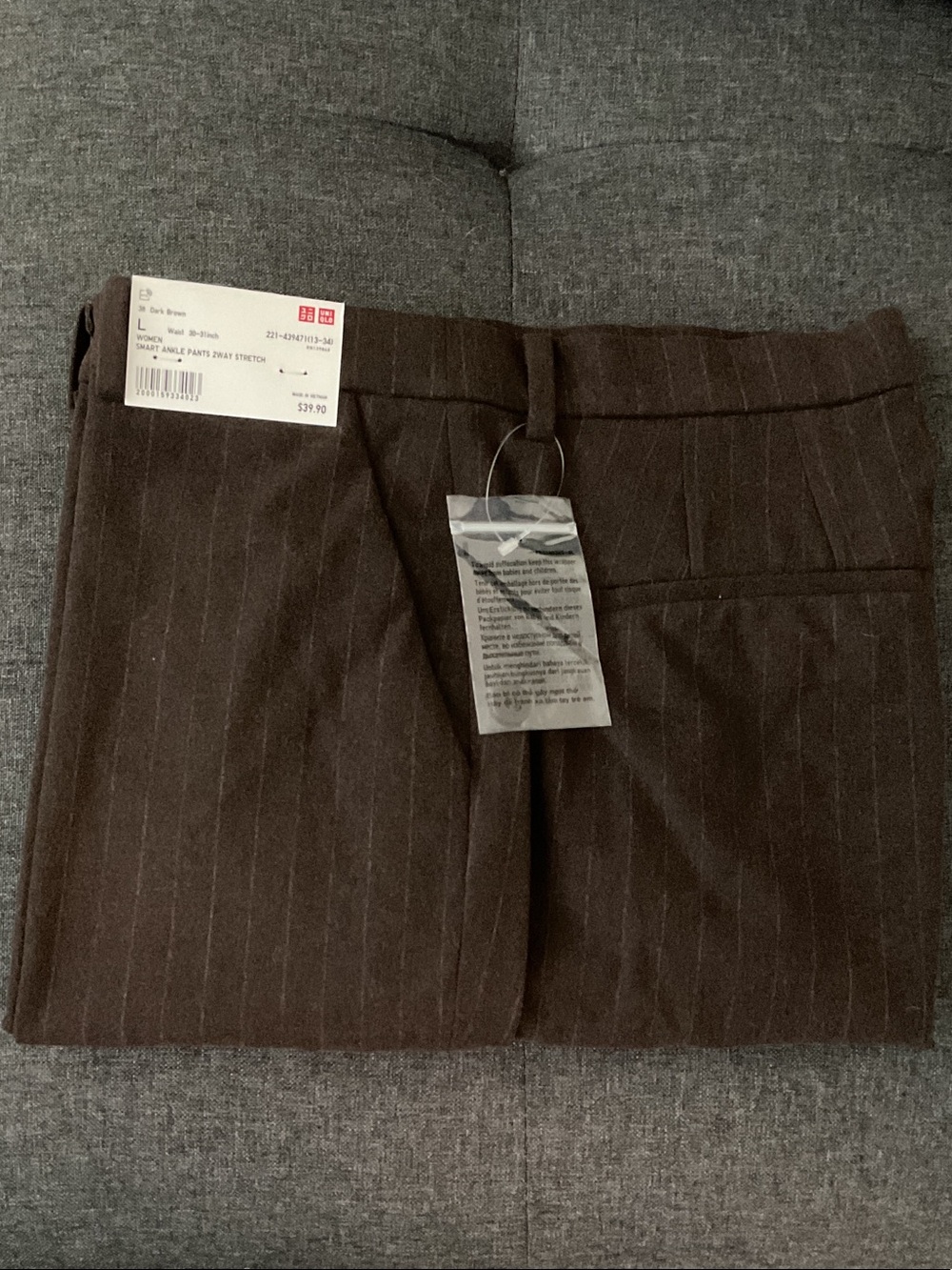 Uniqlo Women's Brown Pinstripe Pants
